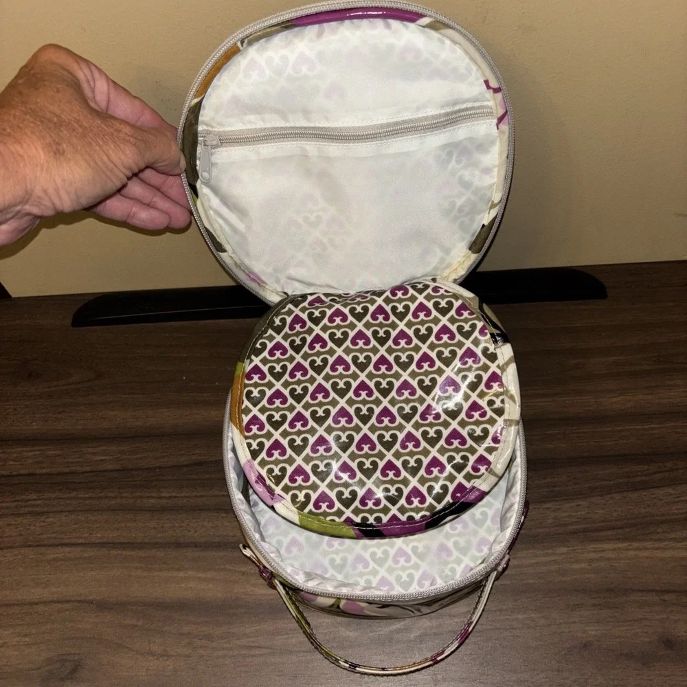Vera Bradley Portobello Road Hatbox Cosmetic Bag Make-Up Coated Travel Case Retd